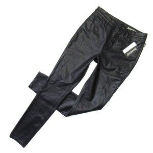 NWT Blank NYC The Great Jones in Daddy Soda Black Vegan Faux Leather Pants 28